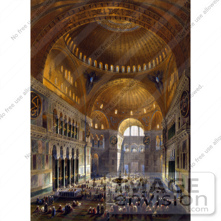 #20470 Stock Photography of the Nave of the Ayasofya Mosque by JVPD