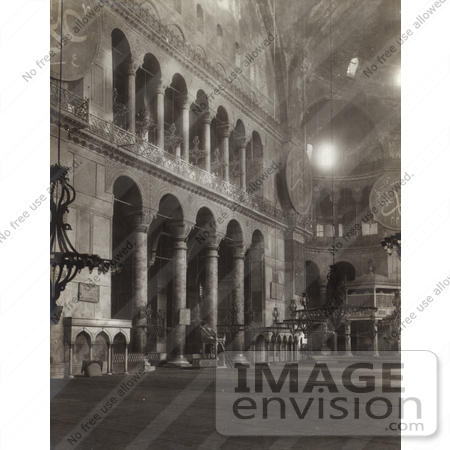 #20491 Historical Stock Photography of the Interior View of the Hagia Sophia by JVPD