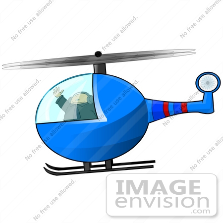 #20507 Clipart of a Man Flying a Helicopter by DJArt