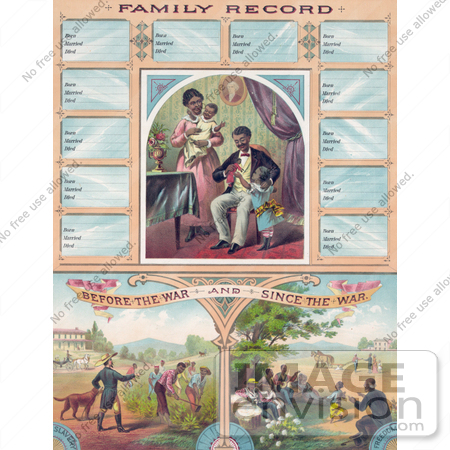 #20753 Stock Photography of an African American Family Record Before and After Slavery by JVPD