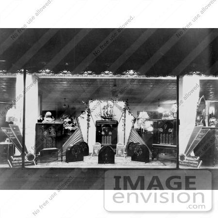 #20794 Stock Photography of a Store Window Display of Radios by JVPD