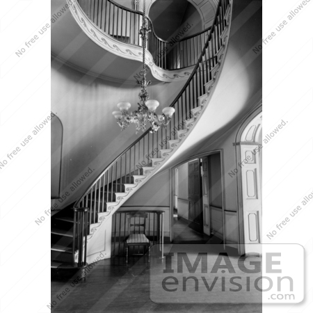 #20839 Stock Photography of a Curving Staircase and Interior Balcony at the Wickham-Valentine by JVPD