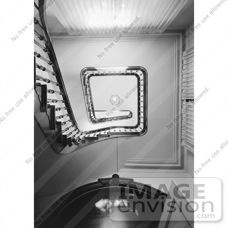 #20876 Stock Photography of an Upwards View of the Tower Stairs in the the Victorian Albert Gallatin House or Governor’s Mansion, Sacramento, California by JVPD