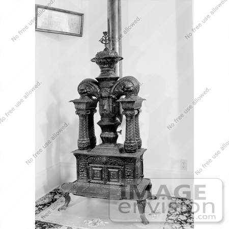 #20884 Stock Photography of an Old Cast Iron Stove in the Whaley House, San Diego, California by JVPD