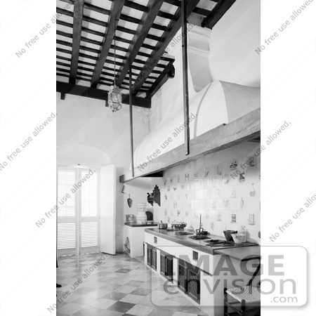 #20890 Stock Photography of the Historical Kitchen at the Casa de los Azulejos, San Juan, Puerto Rico by JVPD