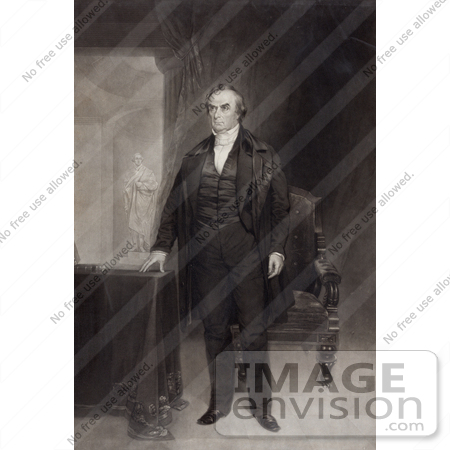 #20923 Stock Photography of a Mezzotint of Daniel Webster by JVPD