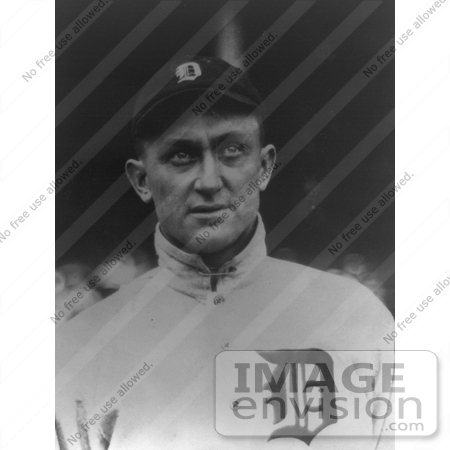 #21081 Stock Photography of Ty Cobb, Baseball Player of the Detroit Tigers by JVPD