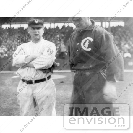 #21120 Stock Photography of Baseball Players John McGraw and Frank Chance in 1911 by JVPD