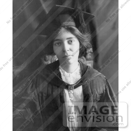 #21208 Stock Photography of Alice Paul in a Graduation Cap and Gown in 1913 by JVPD