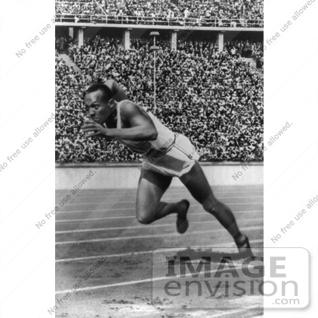 #21257 Stock Photography of Jesse Owens Running in the 1936 Summer Olympics by JVPD