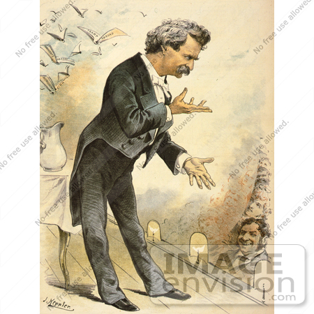 #21281 Stock Photography of Mark Twain on a Stage, Giving a Speech by JVPD