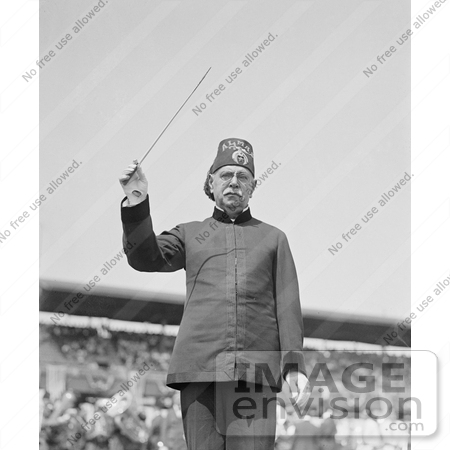 #21296 Stock Photography of John Philip Sousa Conducting a Band in 1923 by JVPD