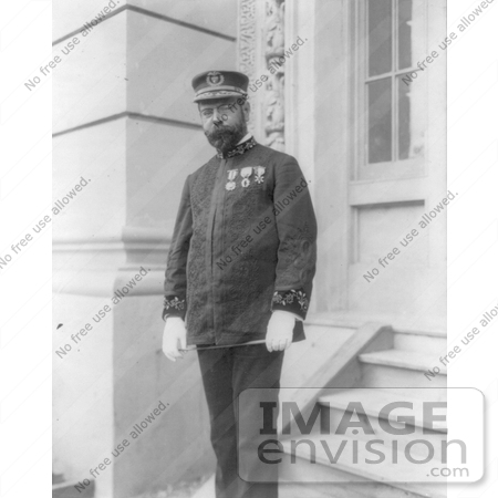 #21300 Stock Photography of John Philip Sousa in Uniform, Standing on Steps, 1904 by JVPD