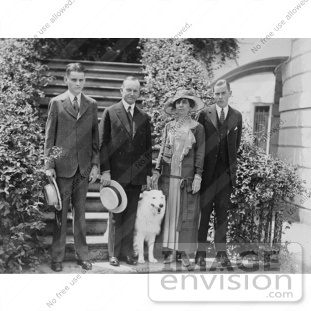 #2135 President and Mrs. Coolidge With Their Sons and Dog by JVPD