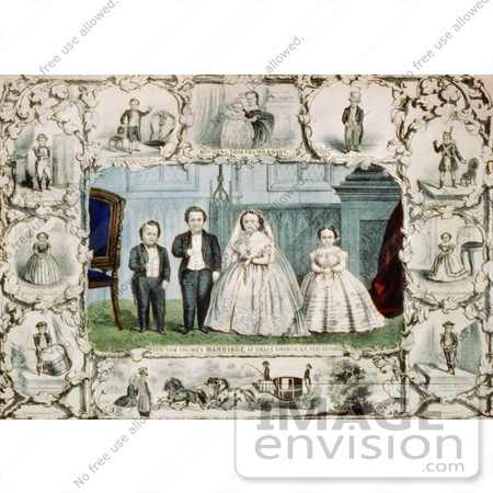 #21356 Stock Photography of the Marriage of General Tom Thumb and Lavinia Warren Stratton by JVPD