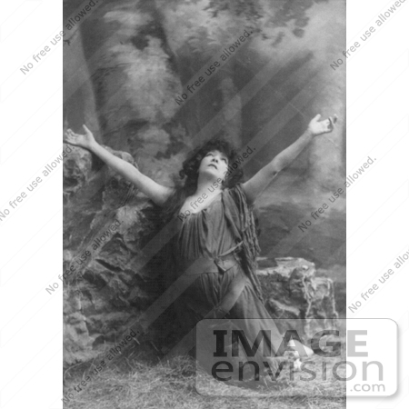 #21424 Stock Photography of the Actress Sarah Bernhardt Kneeling While Praising During a Role by JVPD