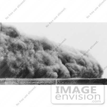 #21597 Stock Photography of a Dust Storm Cloud in Colorado 1935 by JVPD