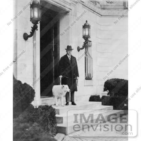 #2173 President Calvin Coolidge With Dog by JVPD