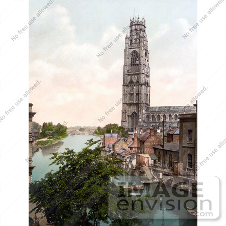 #21772 Historical Stock Photography of the River Haven Near the St Botolph’s Church, Bostom Stump, The Stump in Boston, Lincolnshire, England, UK by JVPD