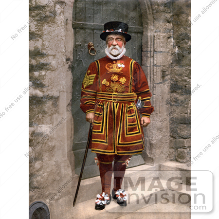 Historical Stock Photography of a Yeomen Warder Beefeater Guard in a ...