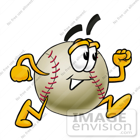 #22357 Clip art Graphic of a Baseball Cartoon Character Running by toons4biz