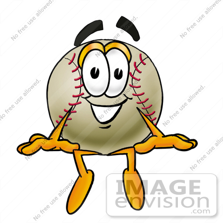 #22373 Clip art Graphic of a Baseball Cartoon Character Sitting by toons4biz