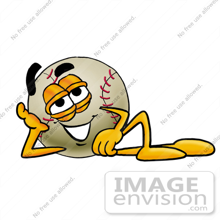#22378 Clip art Graphic of a Baseball Cartoon Character Resting His Head on His Hand by toons4biz