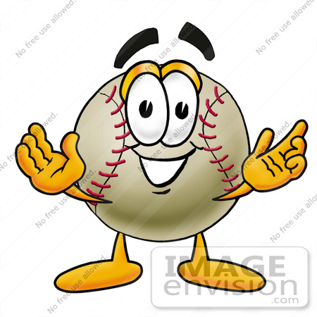 #22382 Clip art Graphic of a Baseball Cartoon Character With Welcoming Open Arms by toons4biz