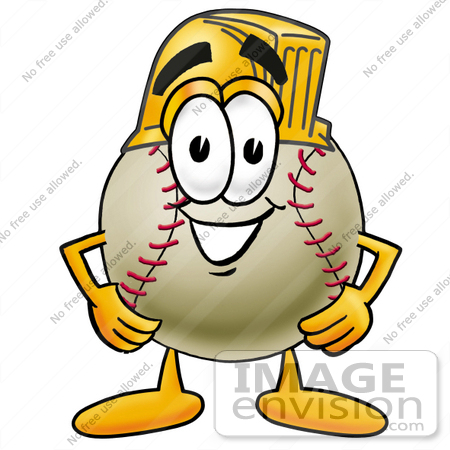 #22386 Clip art Graphic of a Baseball Cartoon Character Wearing a Helmet by toons4biz