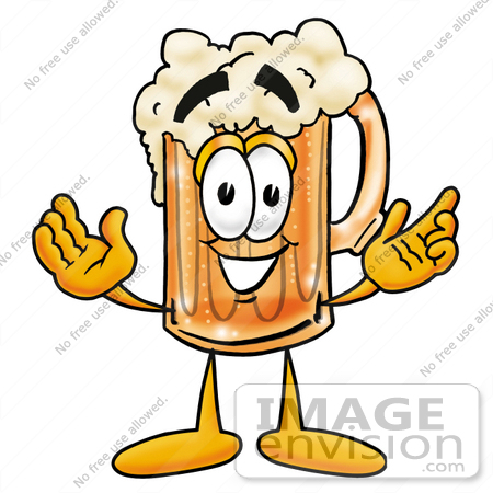 Clip art Graphic of a Frothy Mug of Beer or Soda Cartoon Character With ...