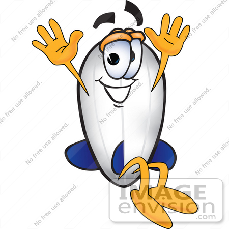 #23063 Clip art Graphic of a Dirigible Blimp Airship Cartoon Character Jumping by toons4biz