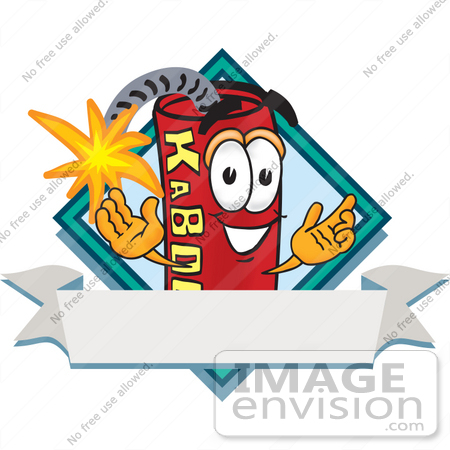 #23727 Clip Art Graphic of a Stick of Red Dynamite Cartoon Character Label by toons4biz
