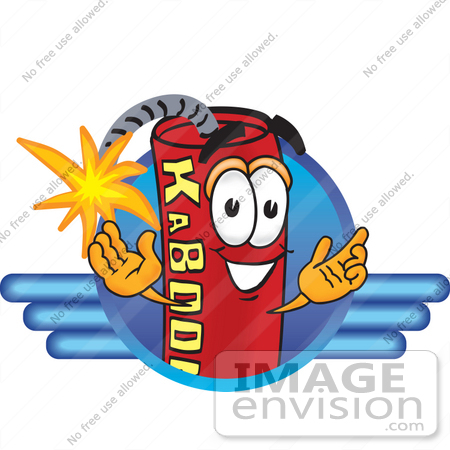 #23728 Clip Art Graphic of a Stick of Red Dynamite Cartoon Character Logo by toons4biz