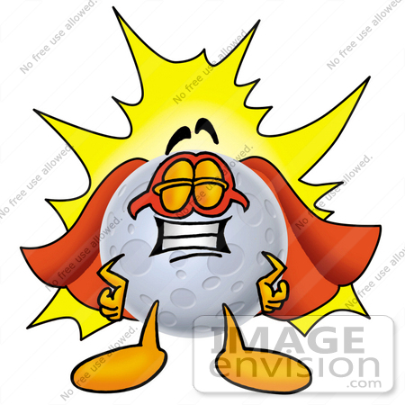 #24748 Clip Art Graphic of a Full Moon Cartoon Character Dressed as a Super Hero by toons4biz