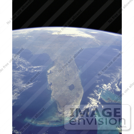 #25455 Stock Photo of a Vetical Cropped Image of the State of Florida as Seen From Space by JVPD