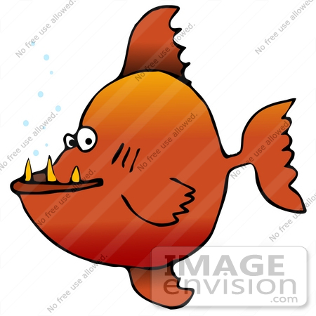 #26699 Toothy Orange Fish Clipart by DJArt
