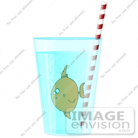 #26701 Fish in a Glass of Water Clipart by DJArt