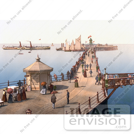 #26852 Stock Photography of People Strolling past the Reads Grand Camera Obscura Building on the Margate Jetty in Margate Thanet Kent England UK by JVPD