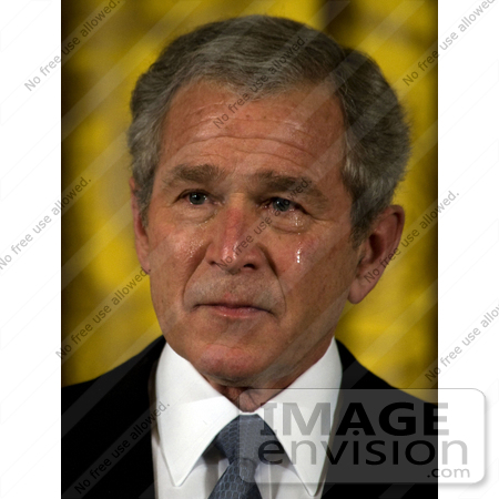 #27460 Stock Photo of President George Walker Bush Crying While Addressing Attendees at the Medal of Honor Ceremony for U.S. Navy Master at Arms 2nd Class Michael A. Monsoor on April 8th 2008 by JVPD