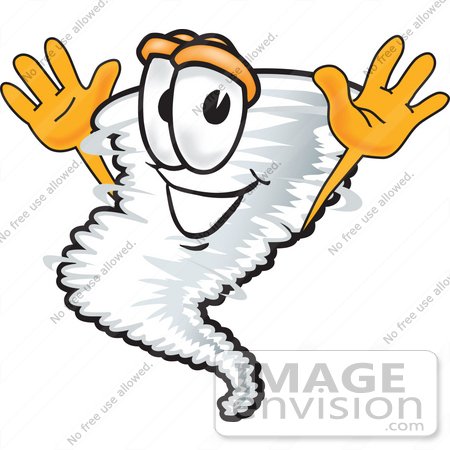 #27813 Clip Art Graphic of a Jumping Tornado Mascot Character by toons4biz