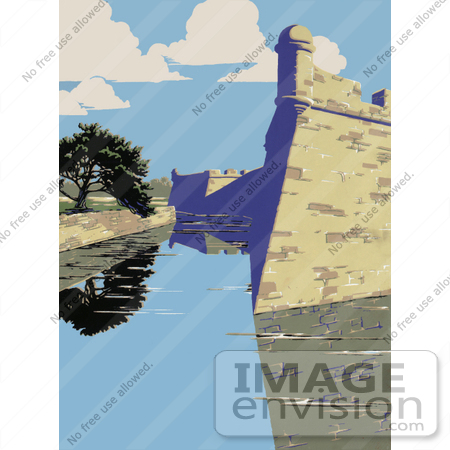 #27989 the Castillo de San Marcos, Fort Marion, Fort St. Mark in St. Augustine, Florida Stock Illustration by JVPD