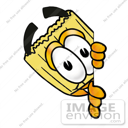 #28005 Clip Art Graphic of a Straw Broom Cartoon Character Peeking Around a Corner by toons4biz