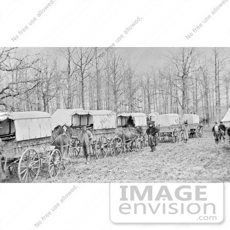 #2894 Picture of a Horse Drawn Ambulance Carriages at Harwood Hospital, 1863 by JVPD