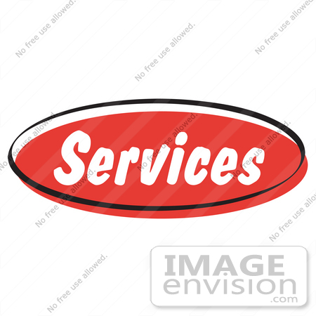 #29075 Royalty-free Cartoon Clip Art of a Red Services Internet Website Button by Andy Nortnik