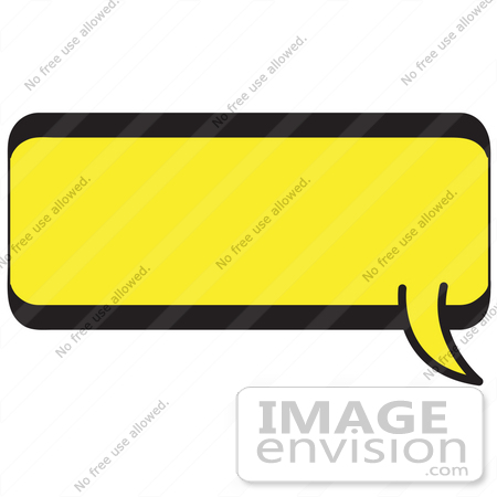 #29085 Royalty-free Cartoon Clip Art of a Rectangle Shaped Word Balloon With A Yellow Background And Bold Black Outline by Andy Nortnik