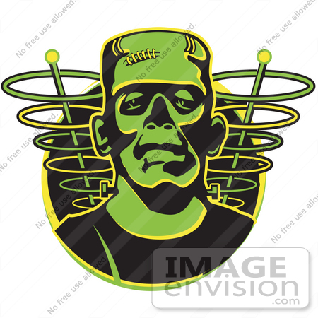 #29274 Royalty-free Cartoon Clip Art of a Green Frankenstein Monster by Andy Nortnik
