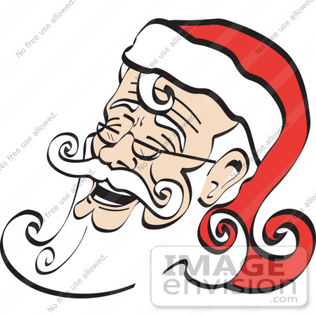 #29336 Royalty-free Cartoon Clip Art of a White Bearded Santa Being Jolly And Laughing by Andy Nortnik