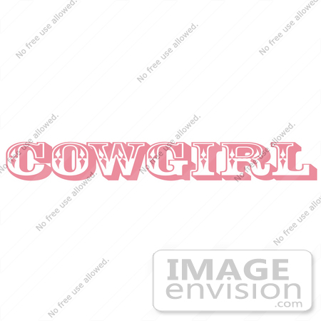 #29381 Royalty-free Cartoon Clip Art of a Pink Western Cowgirl Bathroom Sign by Andy Nortnik