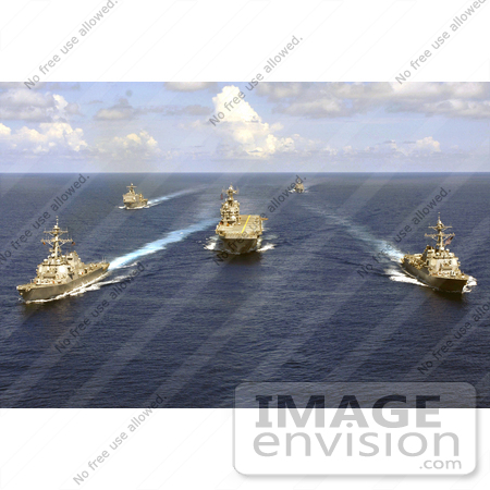 #30730 Stock Photo of United States Military Ships And Aircraft Carriers On The Atlantic Ocean by JVPD