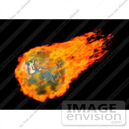 #31448 Burning Earth Globe by Oleksiy Maksymenko